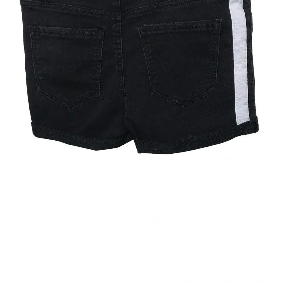 Black Daisy Side Stripe Stretch Shorts Juniors Small - Picture 7 of 10